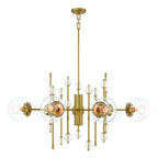 Eurofase Traiton, Chandelier, 9-light, 48'', Gold, Clear Glass