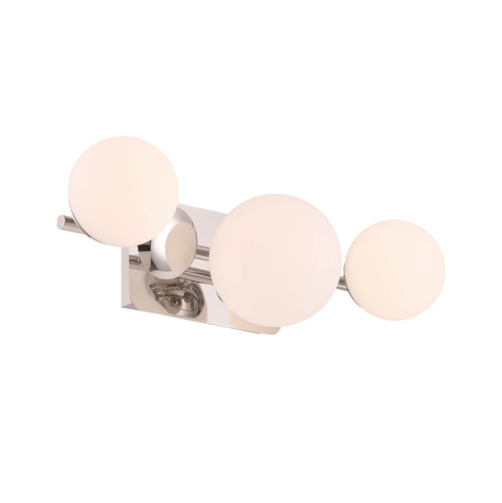 Eurofase 49085-020 Polished Nickel Vine, Vanity, 3lt, Polished Nickel, Opal Glass Image 4