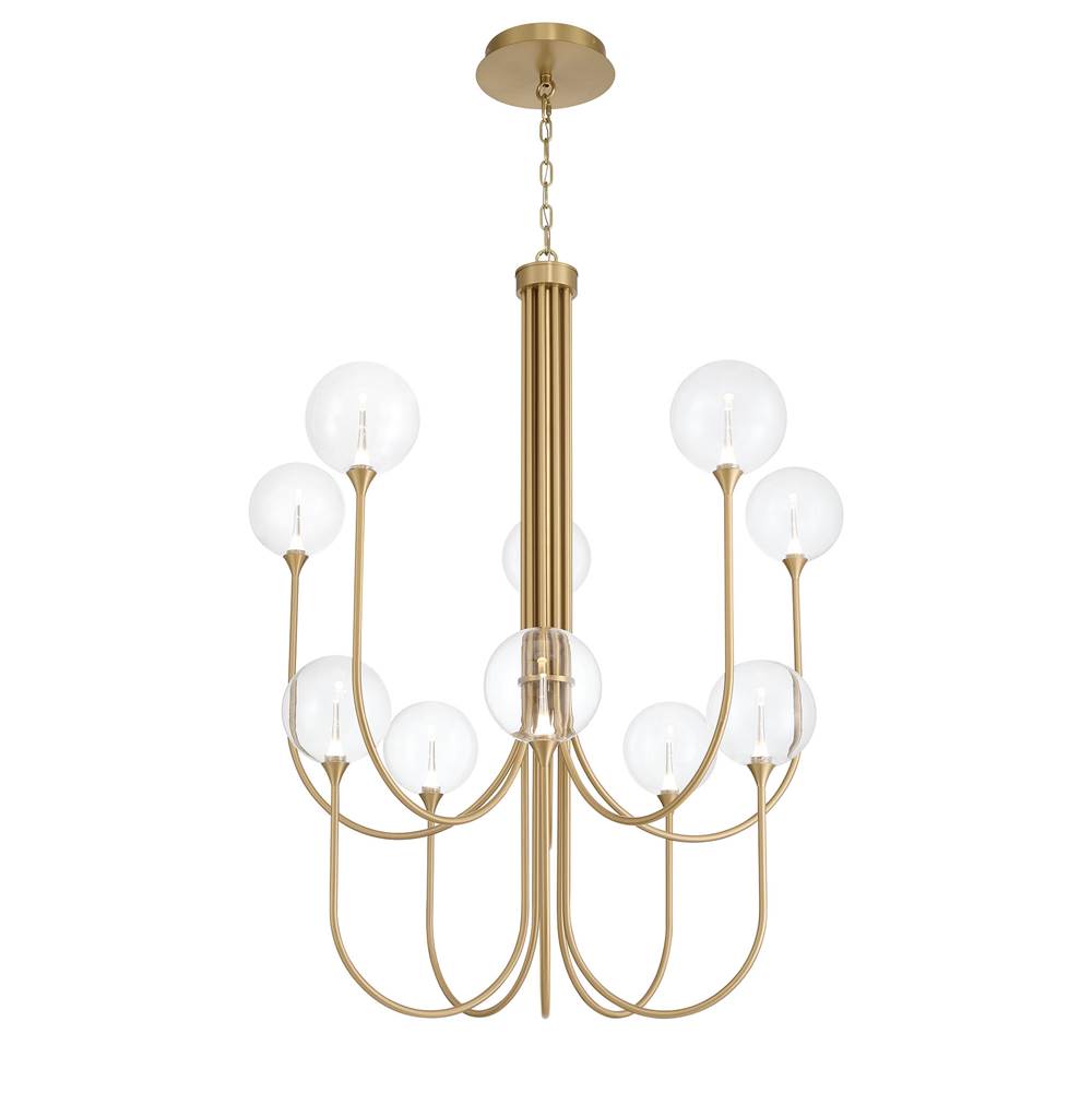 Eurofase 48925-013 Gold Iissa, Chandelier, 10-light, 40'', Gold, Clear Glass Image 4