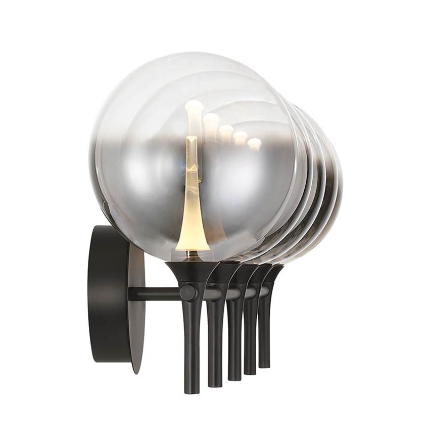 Eurofase 48921-022 Matte Black Iissa, Vanity, 5lt, Matte Black, Smoked Glass Image 2