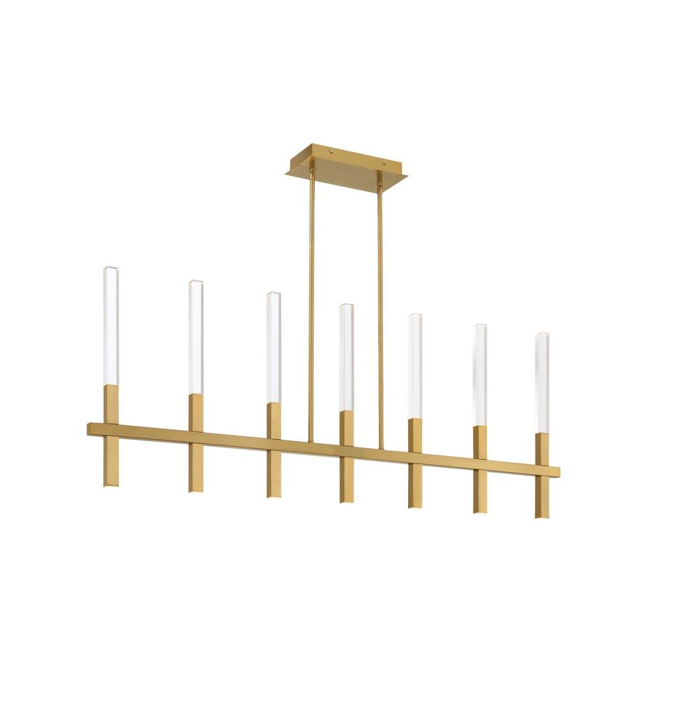 Eurofase Benicio, Chandelier, 7-light, 46'', Brushed Gold, Clear Glass