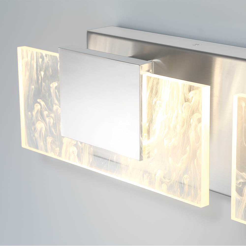 Eurofase 45346-025 Chrome Kasha, Vanity, 3lt, 28'', Chrome, Clear-white Acrylic Image 2