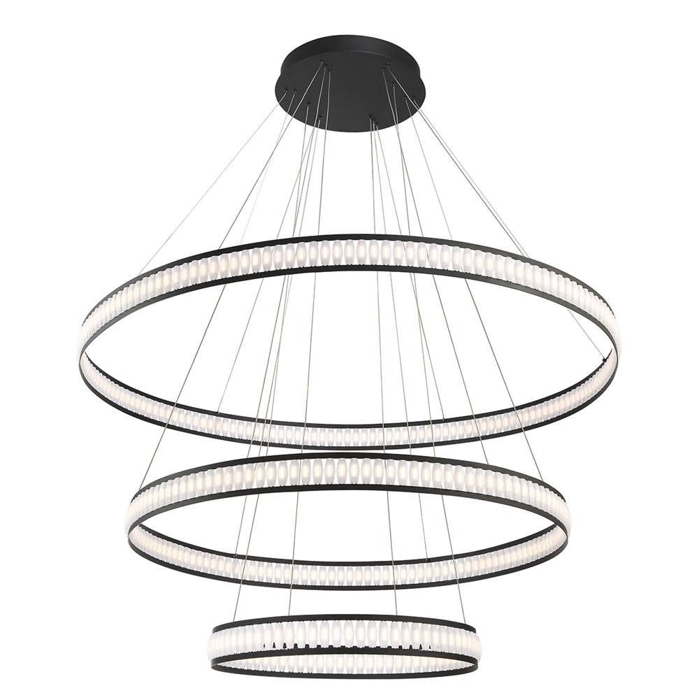 Eurofase 37090-012 Matte Black Forster, Chandelier , 3-light, 60'', Matte Black Image 3