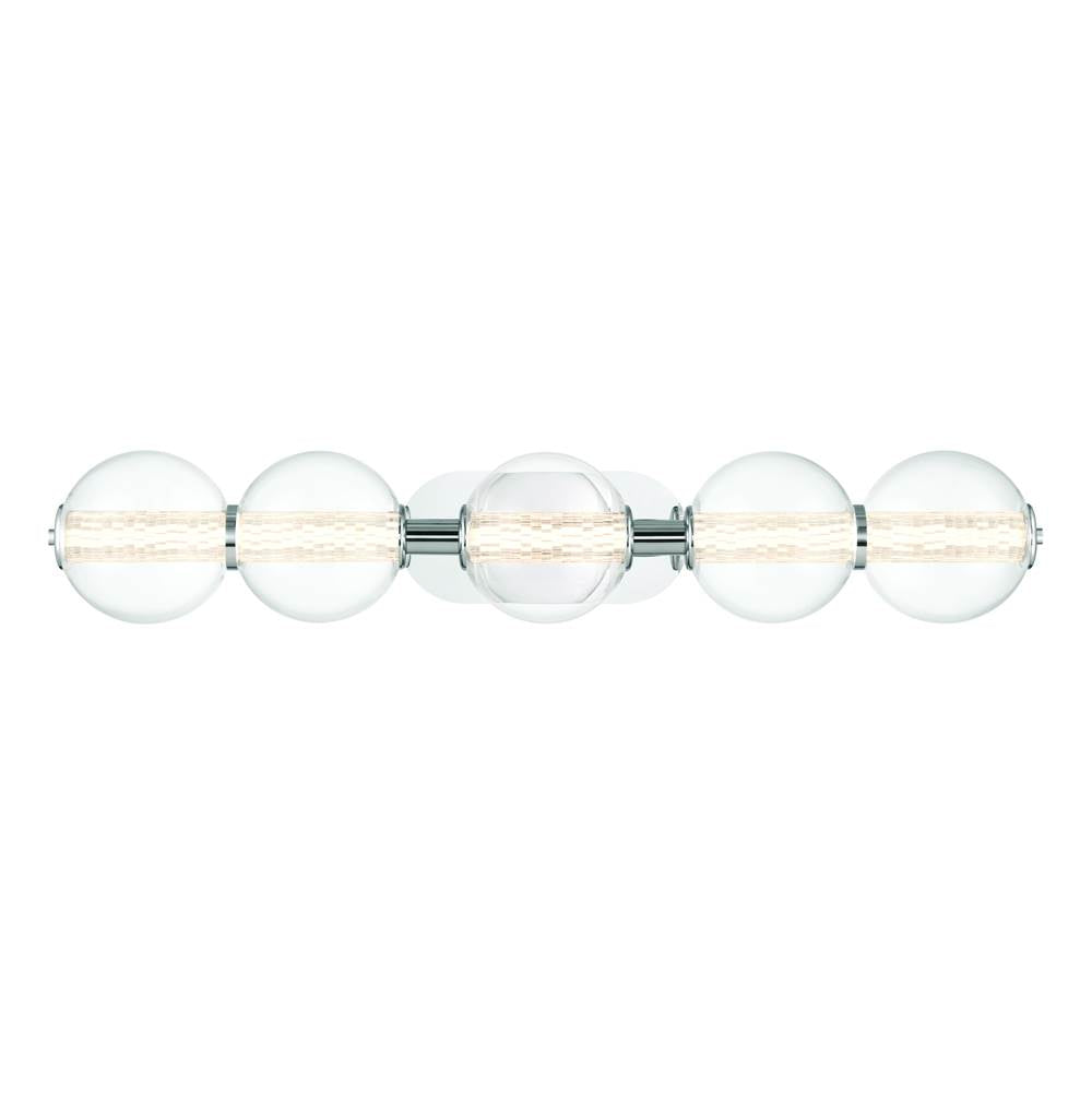 Eurofase 47258-020 Chrome Atomo, Vanity, 5lt, 38'', Chrome, Clear Glass Image 5