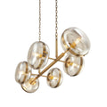 Eurofase 38130-014 Antique Brass Nottingham, Chandelier, 6-light, 43'', Antique Brass, Amber Glass Image 1
