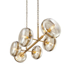 Eurofase 38130-014 Antique Brass Nottingham, Chandelier, 6-light, 43'', Antique Brass, Amber Glass Image 1