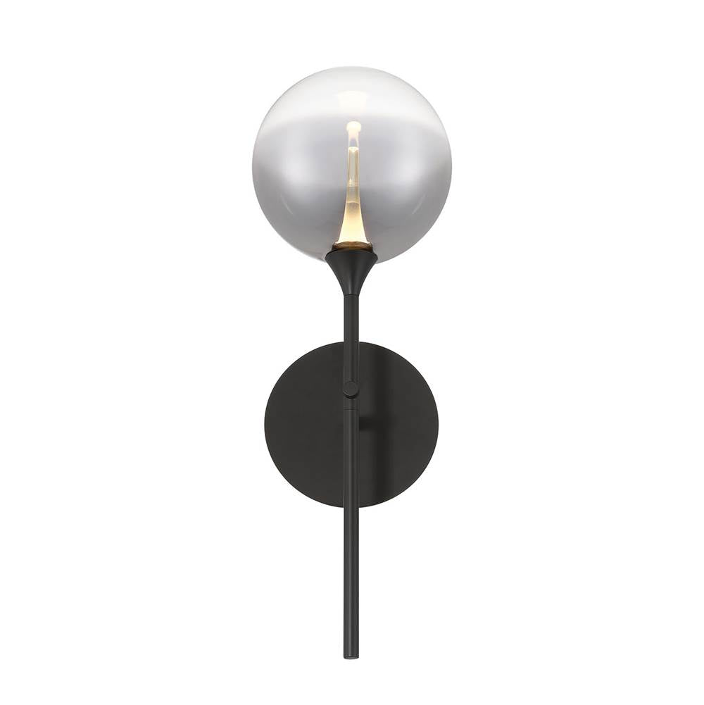 Eurofase 48912-020 Matte Black Iissa, Wall Sconce, 19'', Matte Black, Smoked Glass Image 1