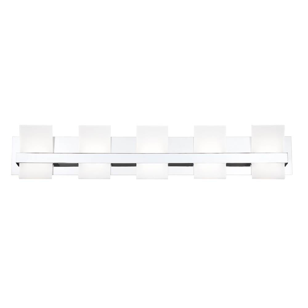 Eurofase Cambridge, Vanity, 5lt, 36'', Chrome, White Acrylic