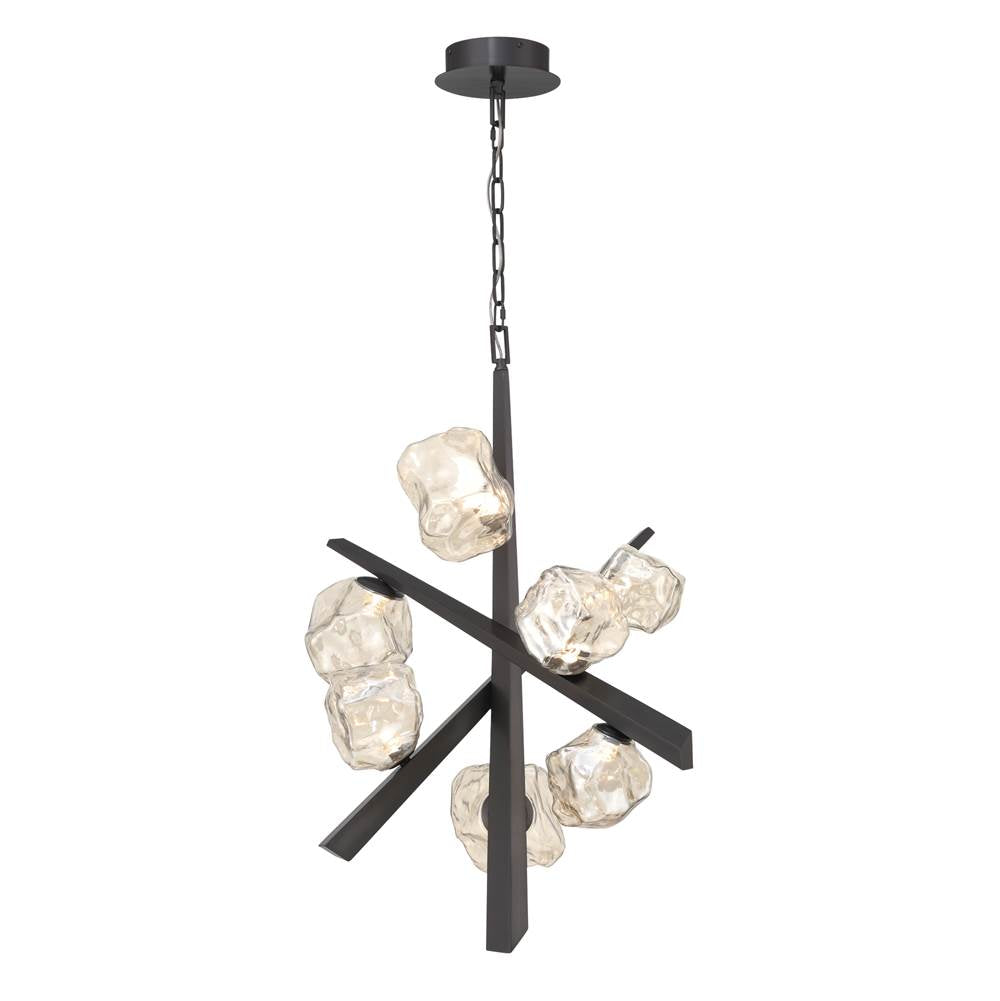 Eurofase Thorah, Chandelier, 7-light, 33'', Matte Graphite, Amber Glass