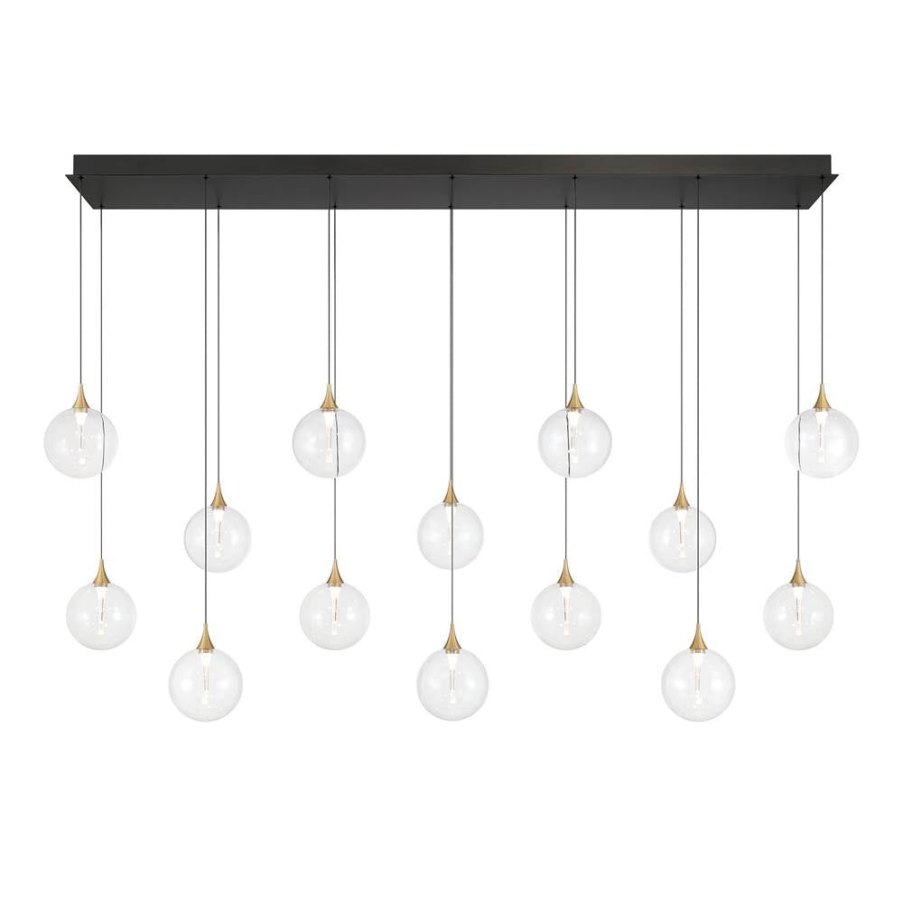 Eurofase Iissa, Chandelier, 14-light, 72'', Gold, Clear Glass