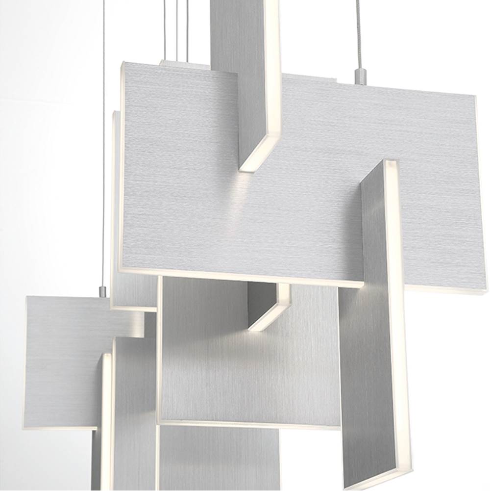 Eurofase 38044-030 Anodized Silver Coburg, Chandelier , 3-light, 42'', Anodized Silver Image 2