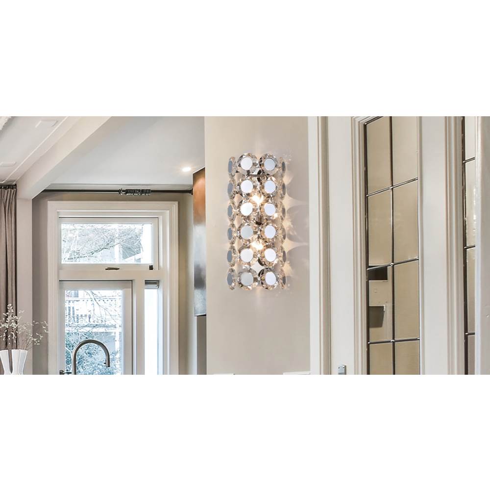 Eurofase 44283-018 Chrome Perrene, Wall Sconce, 2-light, 19'', Chrome, Clear Glass Image 7