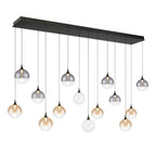 Eurofase Iissa, Chandelier, 14-light, 72'', Matte Black, Mixed Glass