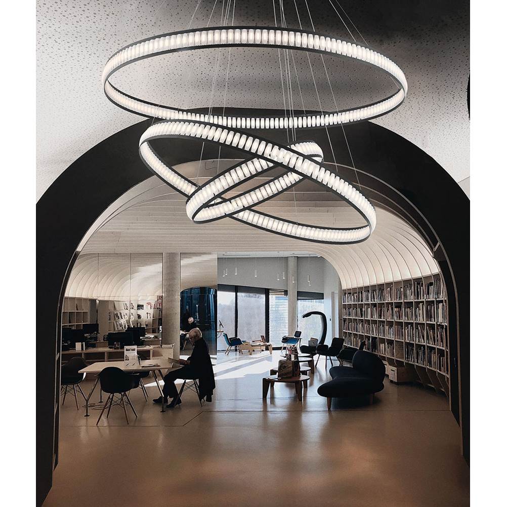 Eurofase 37090-012 Matte Black Forster, Chandelier , 3-light, 60'', Matte Black Image 1