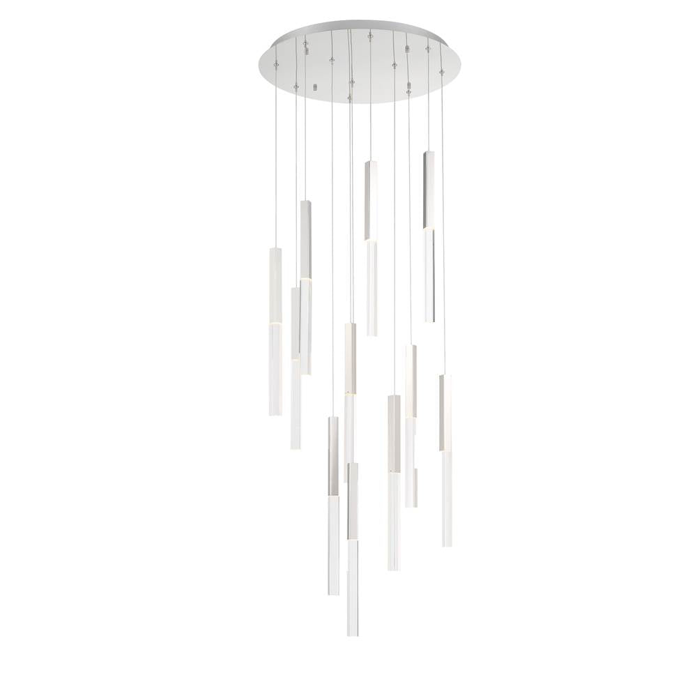 Eurofase Benicio, Chandelier, 11-light, 22'', Polished Nickel, Clear Glass