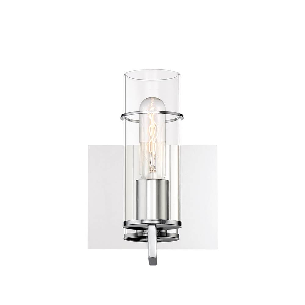 Eurofase 34133-019 Chrome Pista, Wall Sconce, 9'', Chrome, Clear Glass Image 1