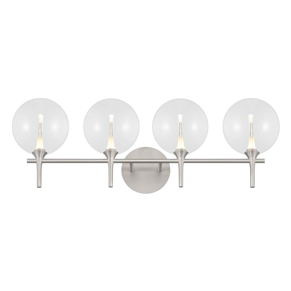 Eurofase Iissa, Vanity, 4lt, Satin Nickel, Clear Glass