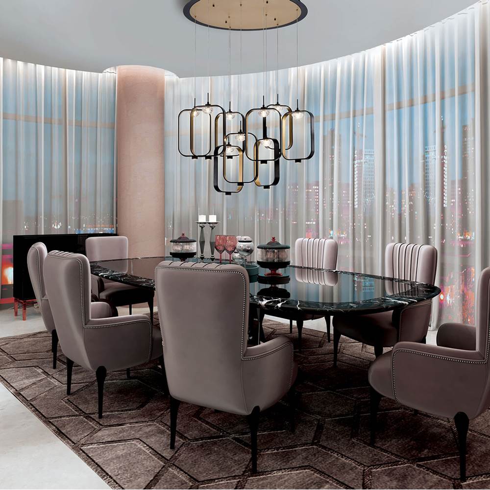 Eurofase 37079-017 Gold Black Mix Dagmar, Chandelier, 9-light, 33'', Gold-black Mix, Clear Glass Image 3