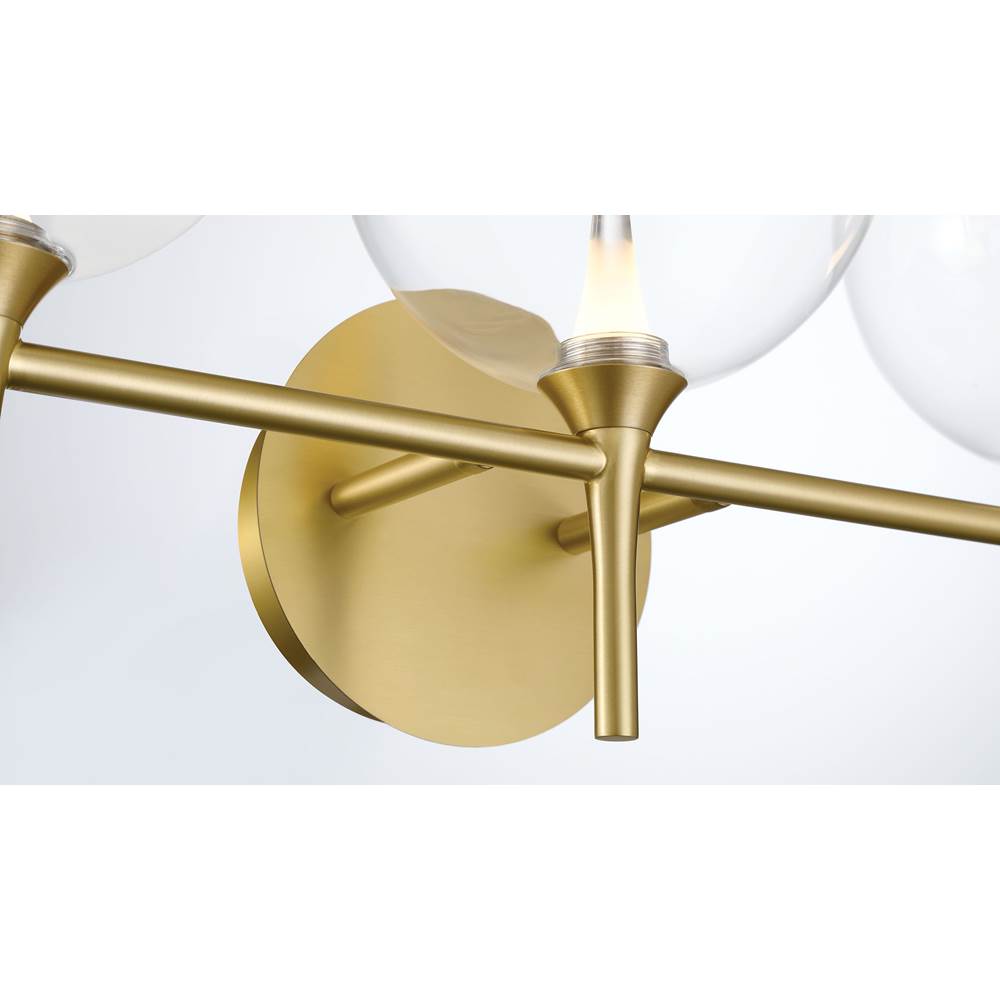Eurofase 48919-012 Gold Iissa, Vanity, 5lt, Gold, Clear Glass Image 4