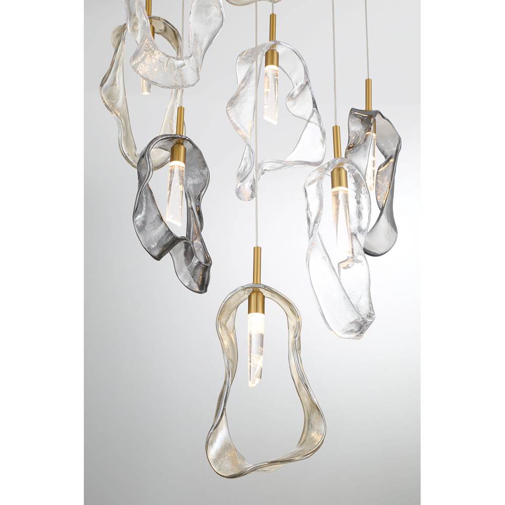 Eurofase Norah, Chandelier, 12-light, 24'', Gold, Mixed Glass