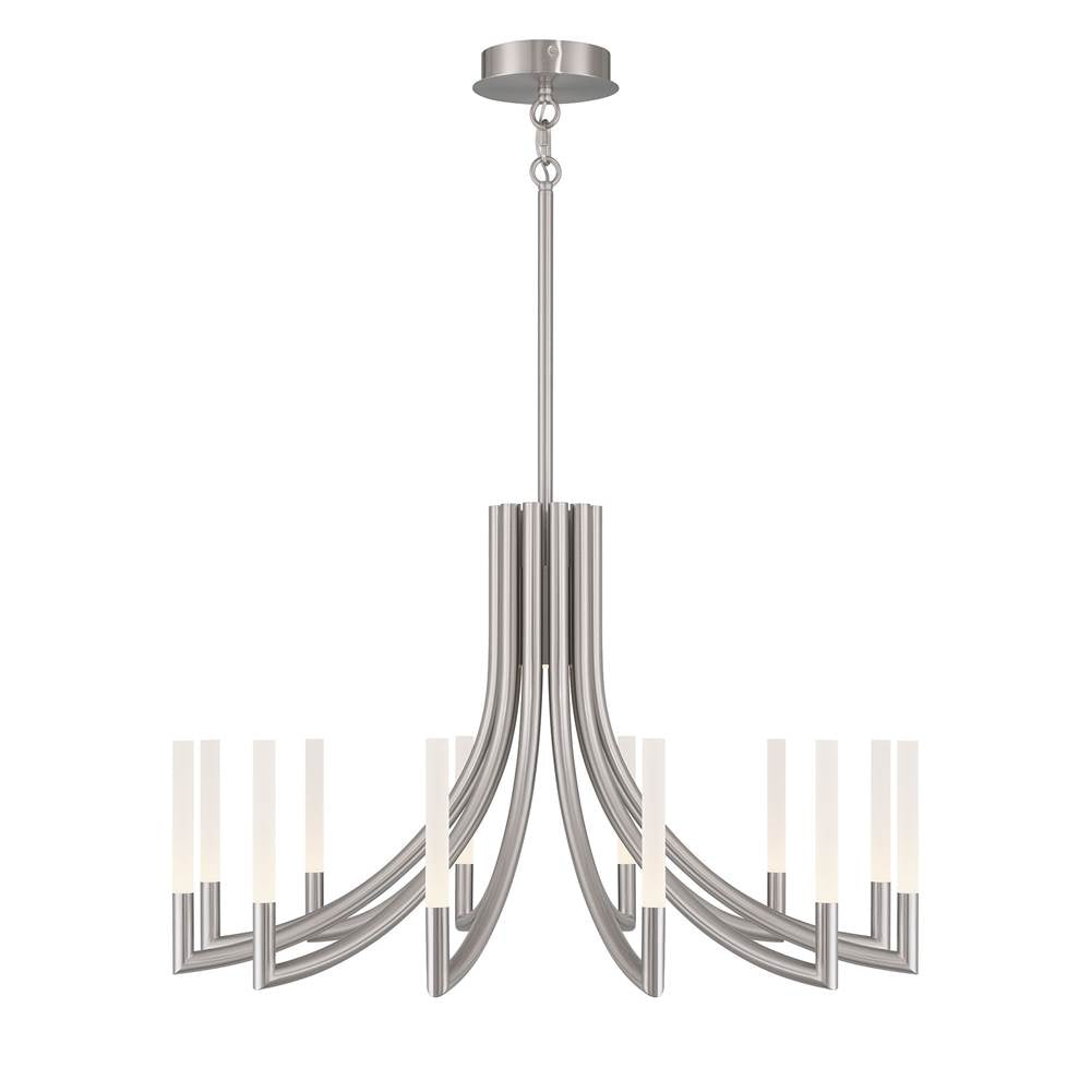 Eurofase 49011-029 Brushed Nickel Olette, Chandelier, 12-light, 36'', Brushed Nickel, Frosted Acrylic Image 2
