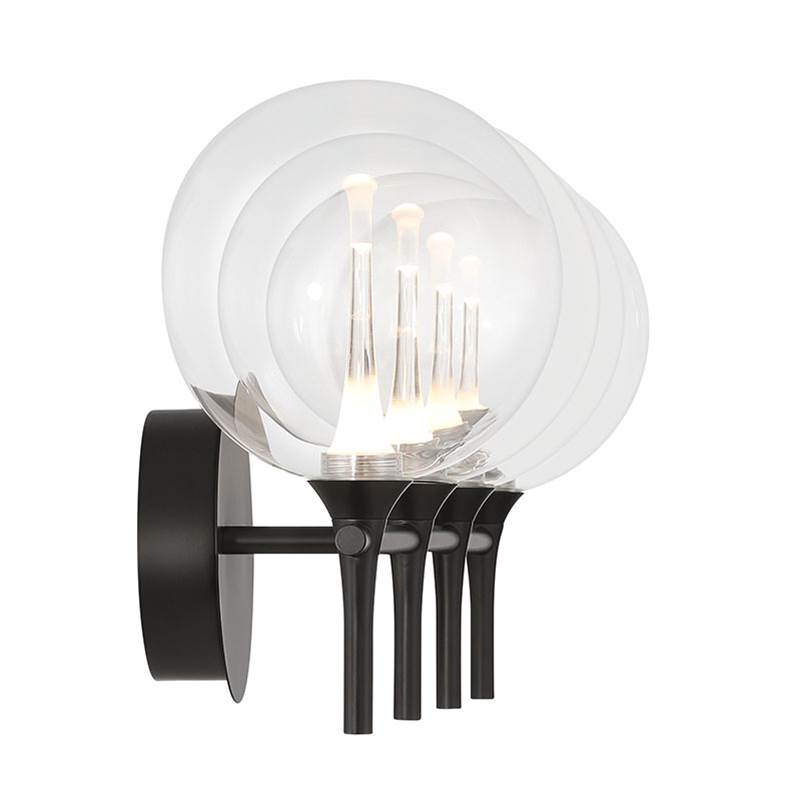Eurofase 48918-015 Matte Black Iissa, Vanity, 4lt, Matte Black, Clear Glass Image 3