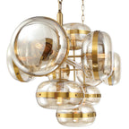Eurofase 37089-016 Antique Brass Nottingham, Chandelier, 10-light, 54'', Antique Brass, Amber Glass Image 2