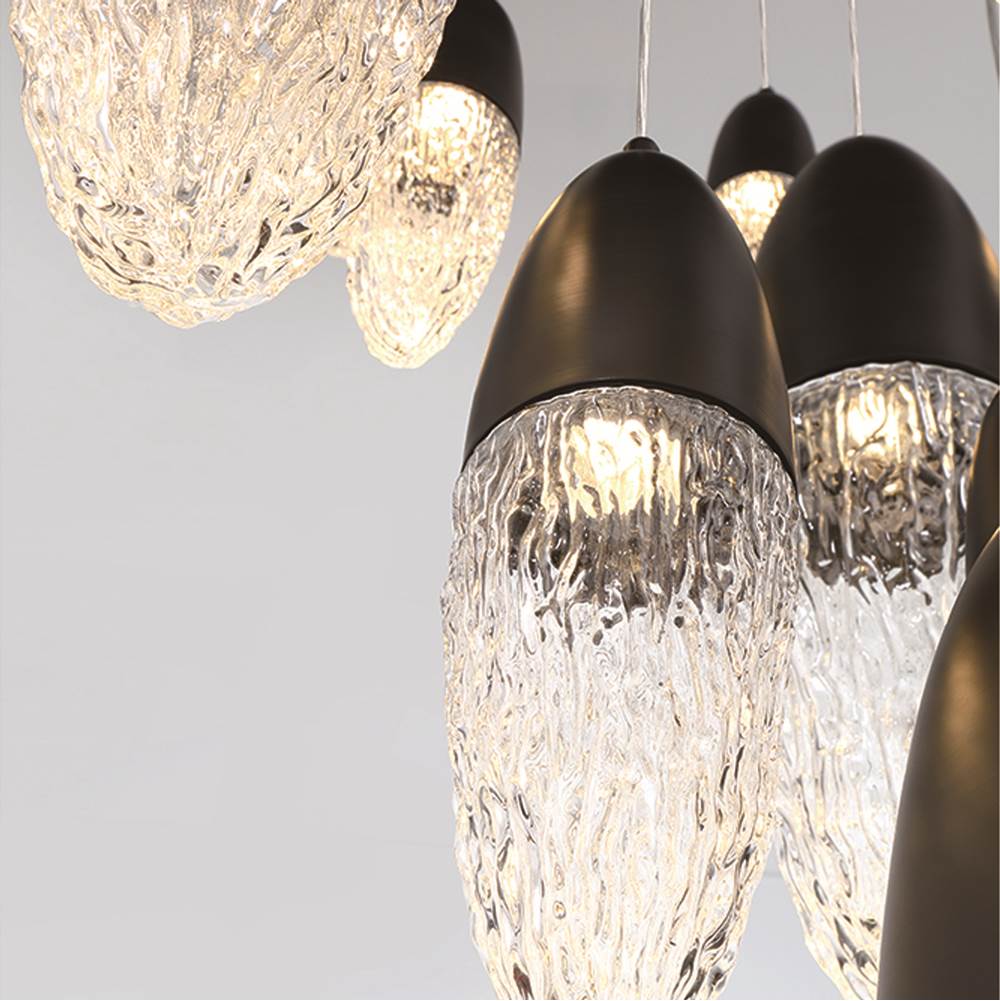Eurofase 43860-025 Matte Black Ecrou, Chandelier, 22-light, 40'', Matte Black, Clear Glass Image 3