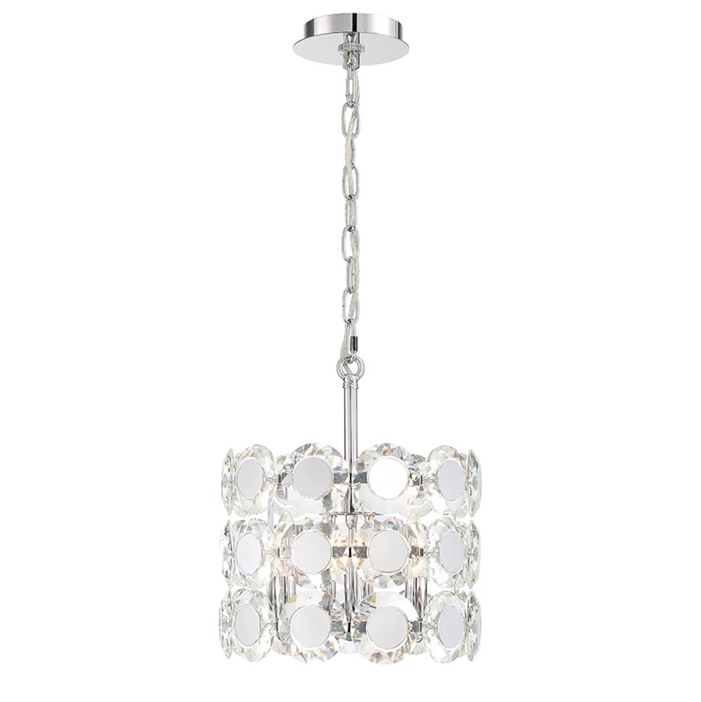 Eurofase Perrene, Chandelier, 3-light, 14'', Chrome, Clear Glass