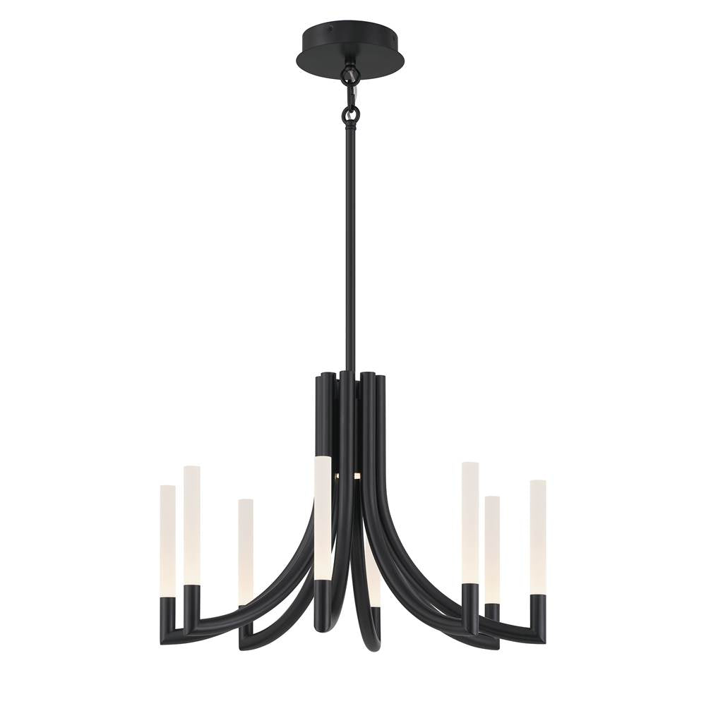 Eurofase 49010-039 Matte Black Olette, Chandelier, 8-light, 24'', Matte Black, Frosted Acrylic Image 5