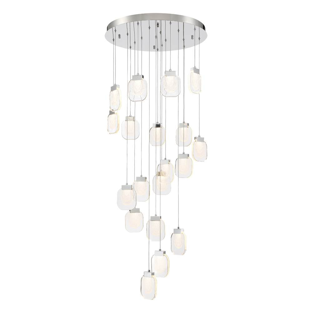 Eurofase 37192-023 Chrome Paget, Chandelier, 19-light, 29'', Chrome, Clear Glass Image 1