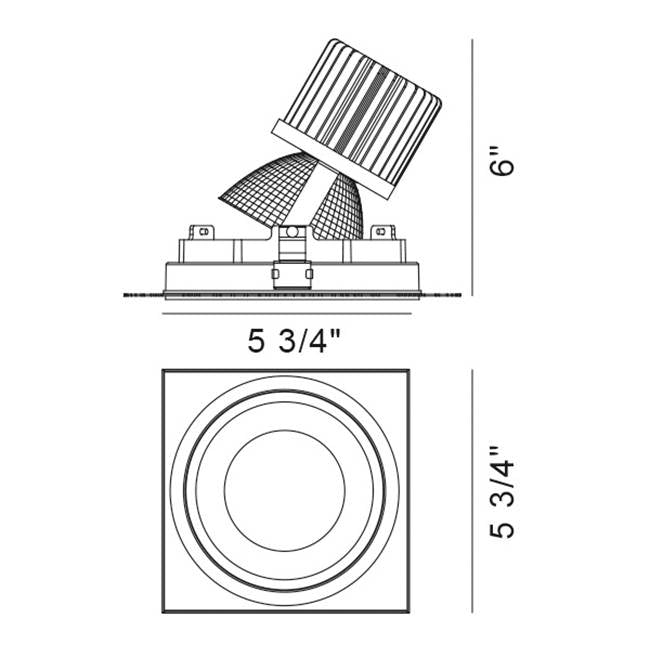 Eurofase Amigo 26w 1 Light Square Trimless Gimbal 3500k White