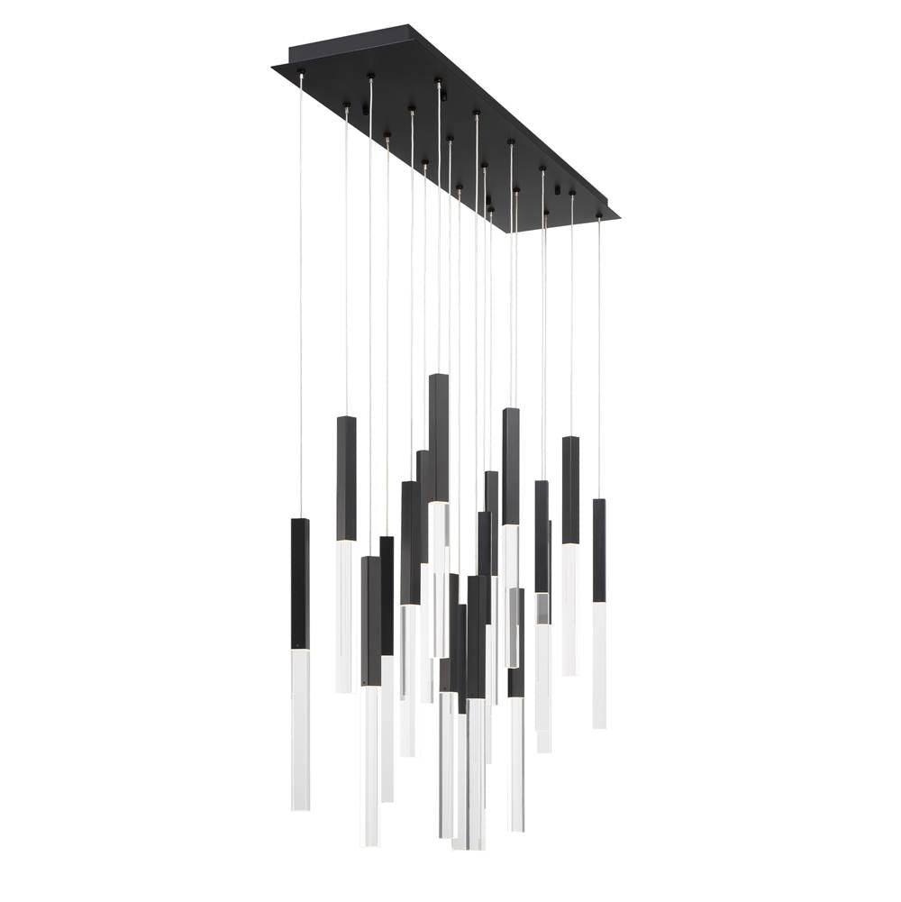 Eurofase 46771-018 Matte Black Benicio, Chandelier, 18-light, 42'', Matte Black, Clear Glass Image 2