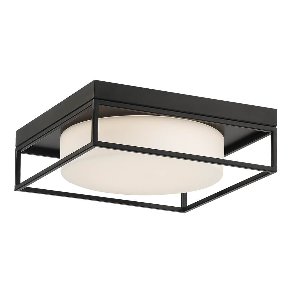 Eurofase Rover, Flush Mount, 12'', Matte Black, White Glass