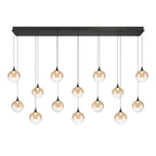 Eurofase 48939-034 Matte Black Iissa, Chandelier, 14-light, 72'', Matte Black, Amber Glass Image 3