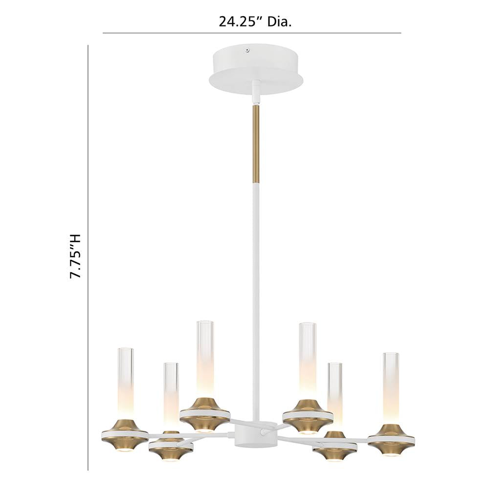 Eurofase 45712-029 Matte White Torcia, Chandelier, 6-light, 24'', Matte White, White Acrylic Image 4