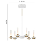 Eurofase 45712-029 Matte White Torcia, Chandelier, 6-light, 24'', Matte White, White Acrylic Image 4