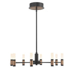 Eurofase Albany, Chandelier, 8-light, 24'', Brass-black Mix, White Acrylic