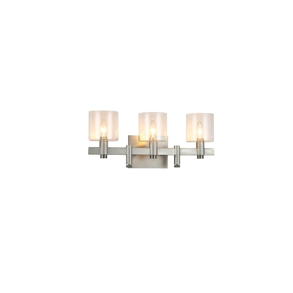 Eurofase 46812-025 Satin Nickel Decato, Vanity, 3lt, 21'', Satin Nickel, Clear Glass Image 1