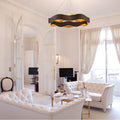 Eurofase 31384-018 Bronze Gold Mix Vaughan, Chandelier, 34'', Bronze-gold Mix, Gold Glass Image 1