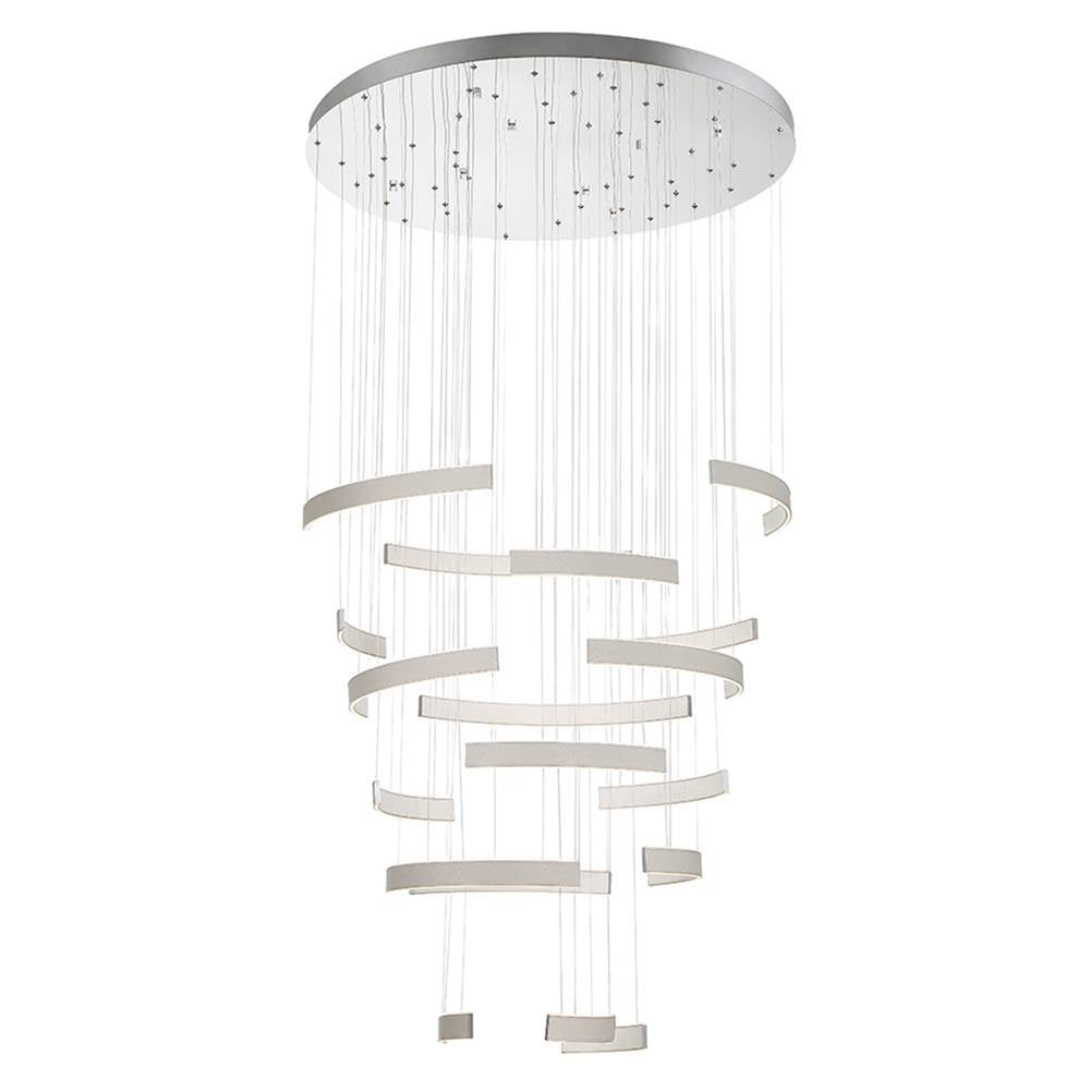 Eurofase 43902-038 Matte Grey Verdura, Chandelier, 18-light, 41'', Matte Grey, White Acrylic Image 1