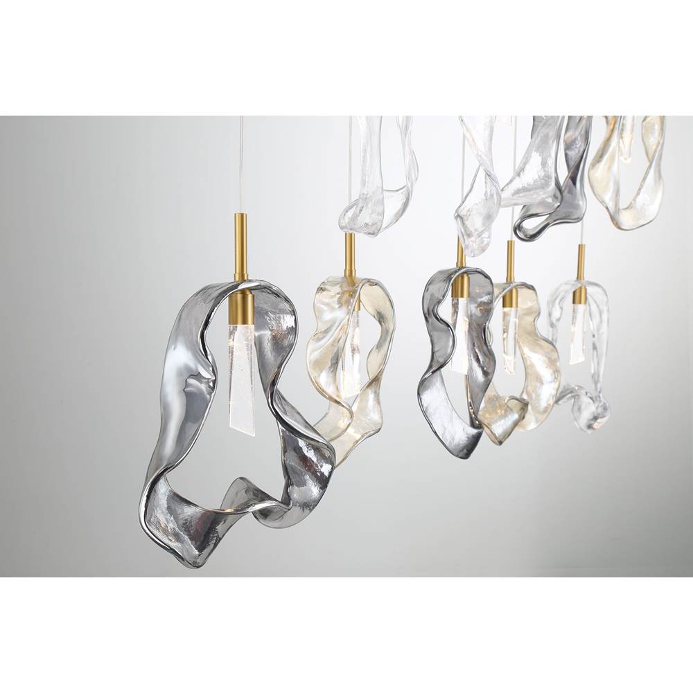 Eurofase 49239-010 Gold Norah, Chandelier, 9-light, 51'', Gold, Mixed Glass Image 2