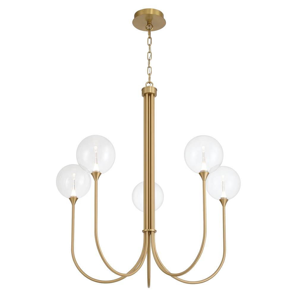 Eurofase 48922-012 Gold Iissa, Chandelier, 5-light, 34'', Gold, Clear Glass Image 3