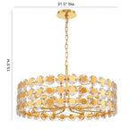 Eurofase 44286-025 Gold Perrene, Chandelier, 8-light, 32'', Gold, Clear Glass Image 3