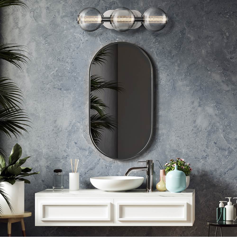 Eurofase Atomo, Vanity, 3lt, 25'', Chrome, Clear Glass