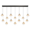 Eurofase 48940-030 Gold Black Mix Iissa, Chandelier, 14-light, 72'', Gold-black Mix, Amber Glass Image 1