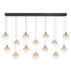 Eurofase 48940-030 Gold Black Mix Iissa, Chandelier, 14-light, 72'', Gold-black Mix, Amber Glass Image 1