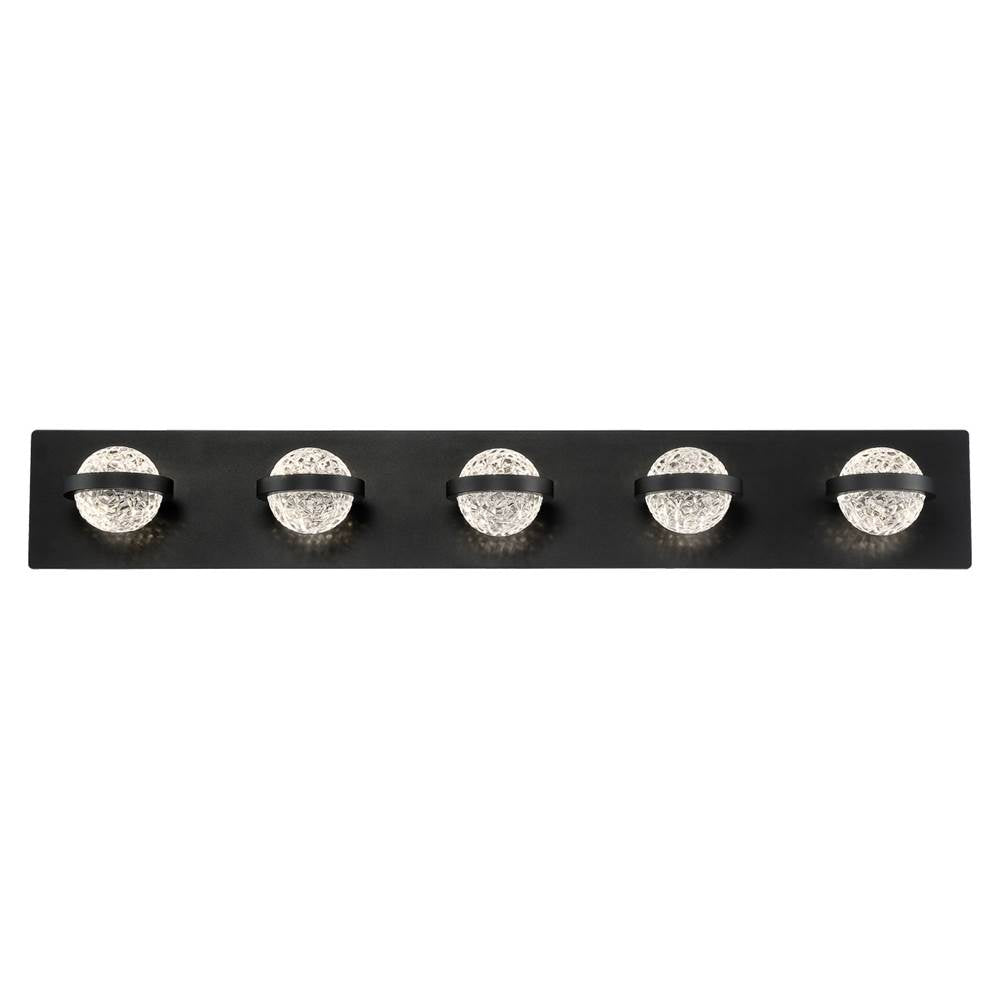 Eurofase 37071-038 Matte Black Ryder, Vanity, 5lt, 33'', Matte Black, Clear Glass Image 1