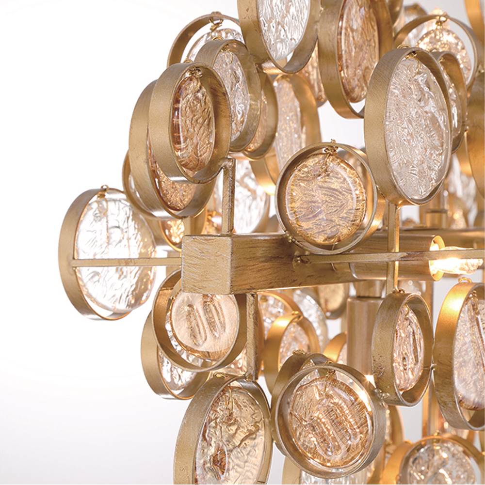 Eurofase 34031-022 Gold Trento, Chandelier, 12-light, 40'', Gold, Amber Glass Image 6