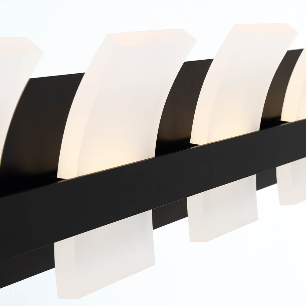 Eurofase 35657-025 Matte Black Cambridge, Vanity, 5lt, 36'', Matte Black, White Acrylic Image 1
